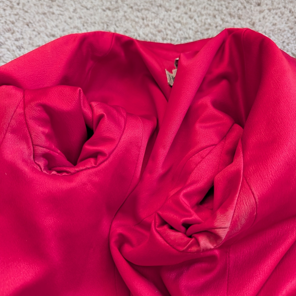 House of CB Red Simoneta Satin Tailored Jacket Mini Dress Size XS - Picture 13 of 16